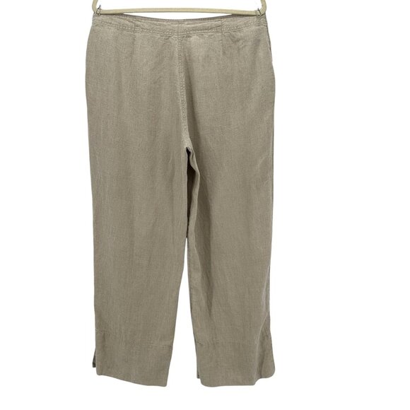 J. Jill Linen Beige Ankle High Rise Wide Leg Pants Womens 16 - Picture 4 of 8